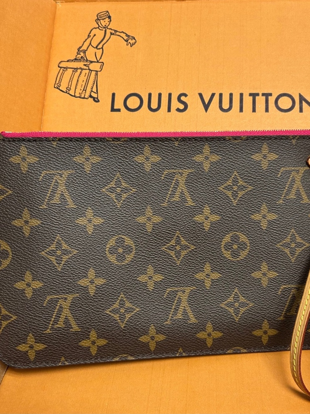 Louis Vuitton Monogram Neverfull MM GM Pochette Pivoine